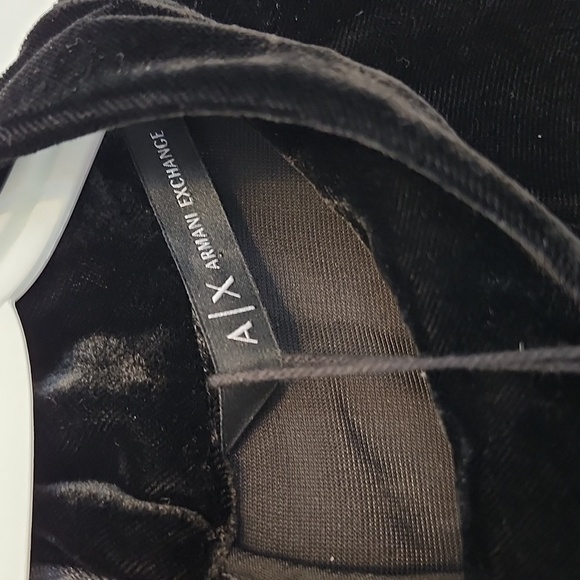 NWT Armani Exchange A|X black Velvet shoulderless evening dress size 6 - Picture 4 of 7